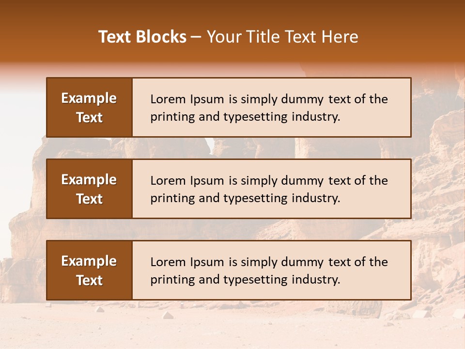 A Desert Landscape With Rocks And Sand PowerPoint Template