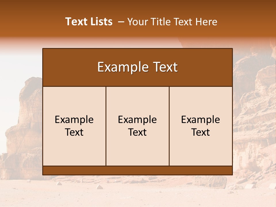 A Desert Landscape With Rocks And Sand PowerPoint Template