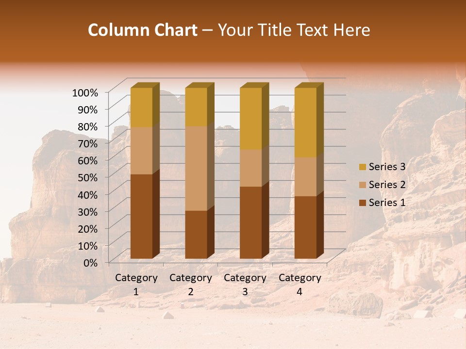 A Desert Landscape With Rocks And Sand PowerPoint Template
