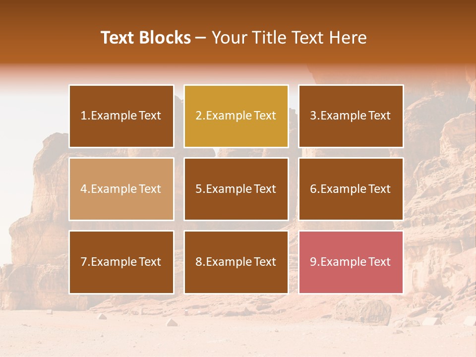 A Desert Landscape With Rocks And Sand PowerPoint Template