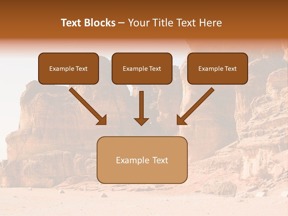 A Desert Landscape With Rocks And Sand PowerPoint Template