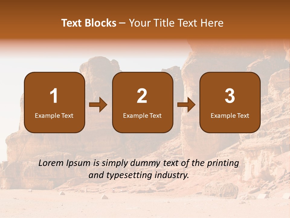 A Desert Landscape With Rocks And Sand PowerPoint Template