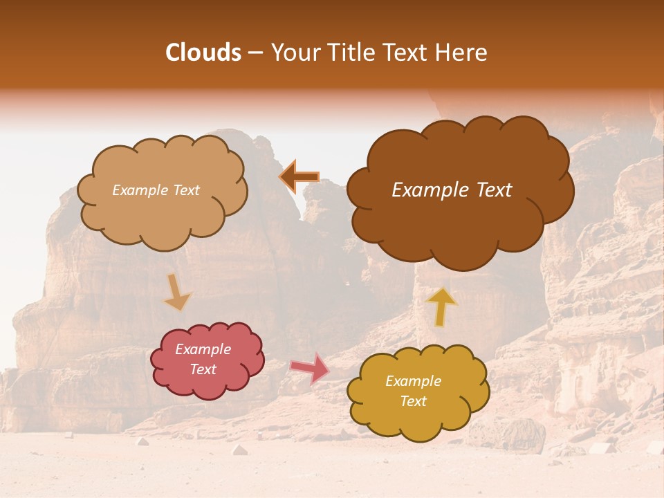 A Desert Landscape With Rocks And Sand PowerPoint Template