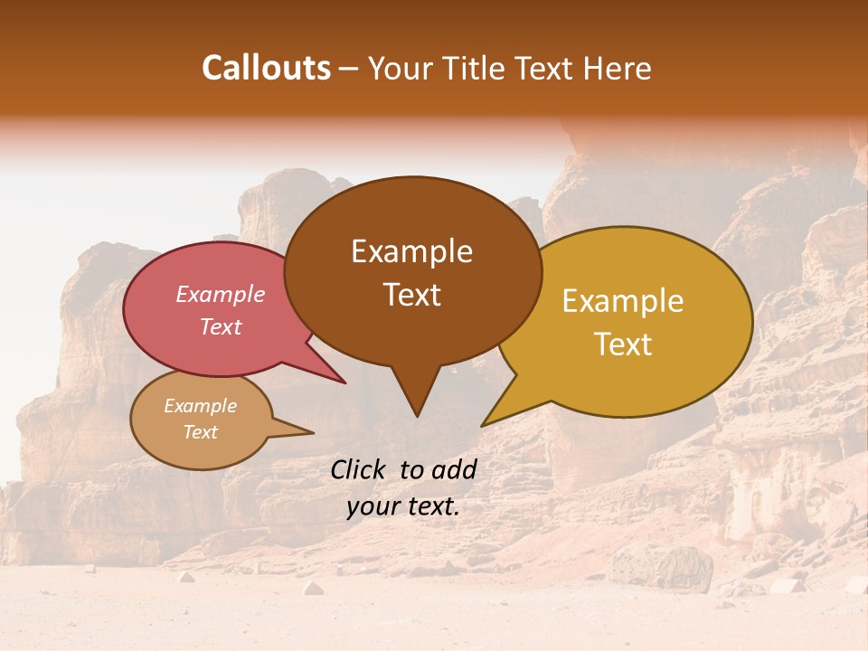A Desert Landscape With Rocks And Sand PowerPoint Template