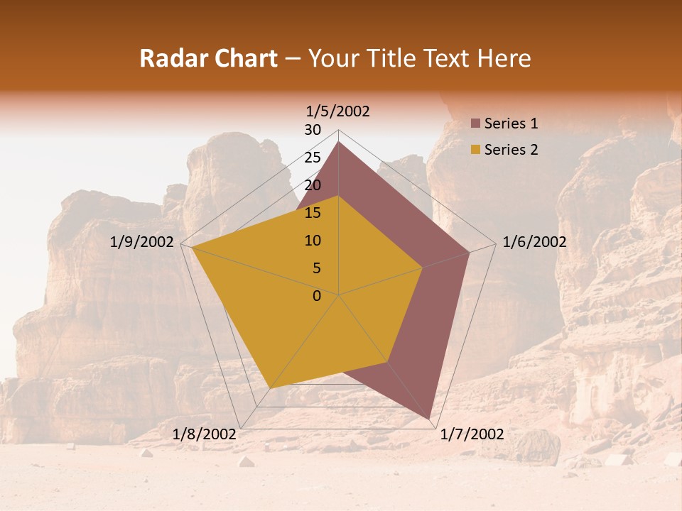 A Desert Landscape With Rocks And Sand PowerPoint Template