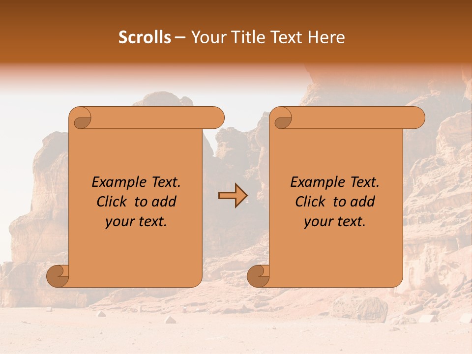 A Desert Landscape With Rocks And Sand PowerPoint Template
