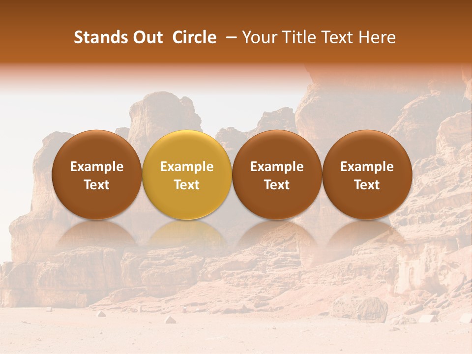 A Desert Landscape With Rocks And Sand PowerPoint Template
