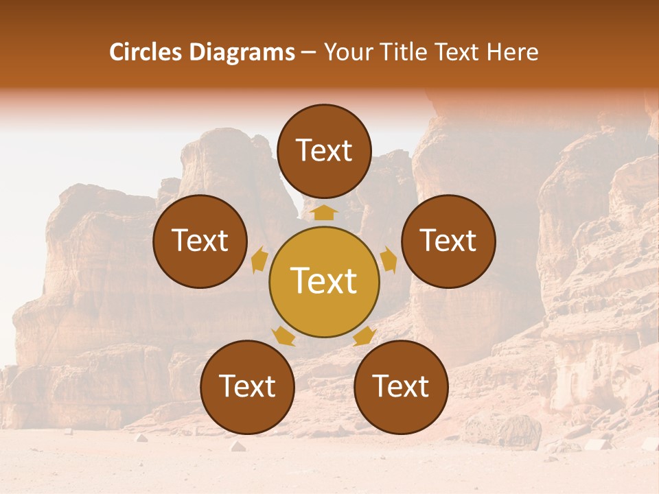 A Desert Landscape With Rocks And Sand PowerPoint Template