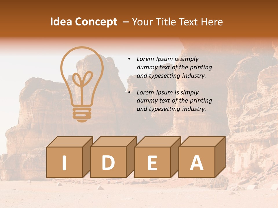 A Desert Landscape With Rocks And Sand PowerPoint Template