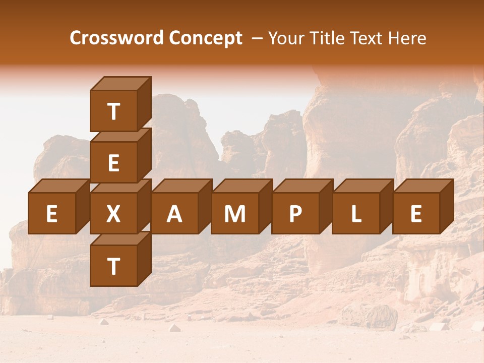 A Desert Landscape With Rocks And Sand PowerPoint Template