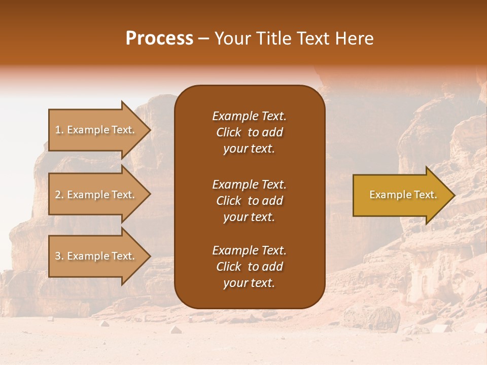 A Desert Landscape With Rocks And Sand PowerPoint Template