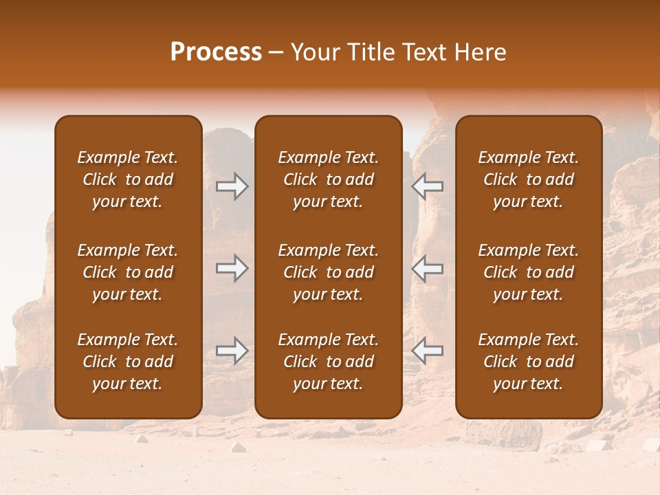 A Desert Landscape With Rocks And Sand PowerPoint Template