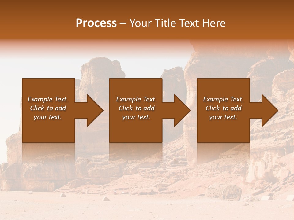 A Desert Landscape With Rocks And Sand PowerPoint Template