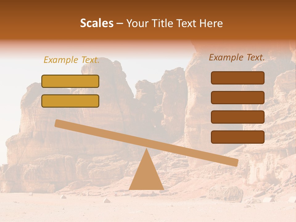 A Desert Landscape With Rocks And Sand PowerPoint Template