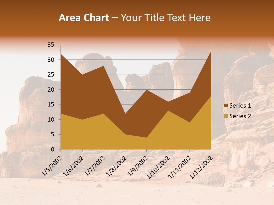 A Desert Landscape With Rocks And Sand PowerPoint Template