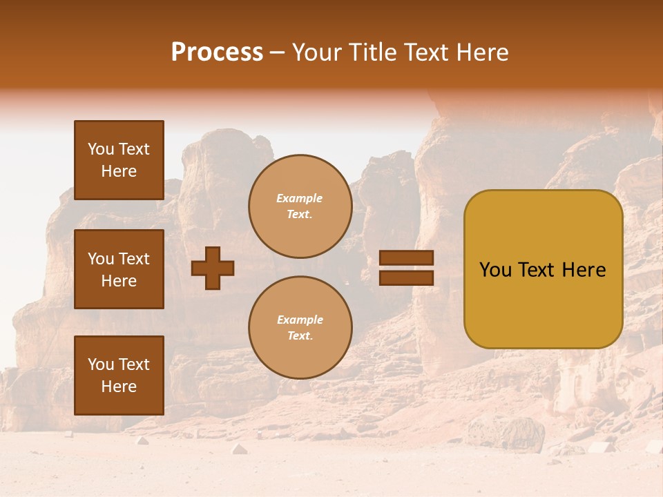 A Desert Landscape With Rocks And Sand PowerPoint Template