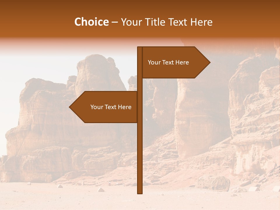 A Desert Landscape With Rocks And Sand PowerPoint Template