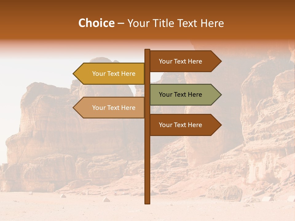 A Desert Landscape With Rocks And Sand PowerPoint Template