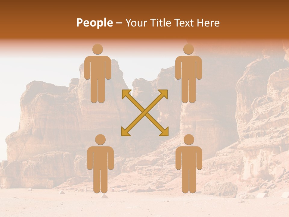 A Desert Landscape With Rocks And Sand PowerPoint Template