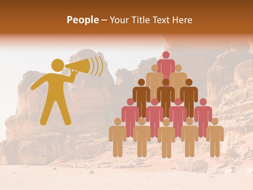 A Desert Landscape With Rocks And Sand PowerPoint Template