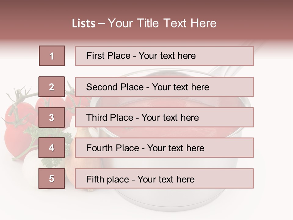 A Pot Of Tomato Soup Next To Some Vegetables PowerPoint Template