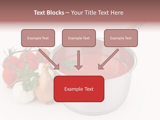 A Pot Of Tomato Soup Next To Some Vegetables PowerPoint Template