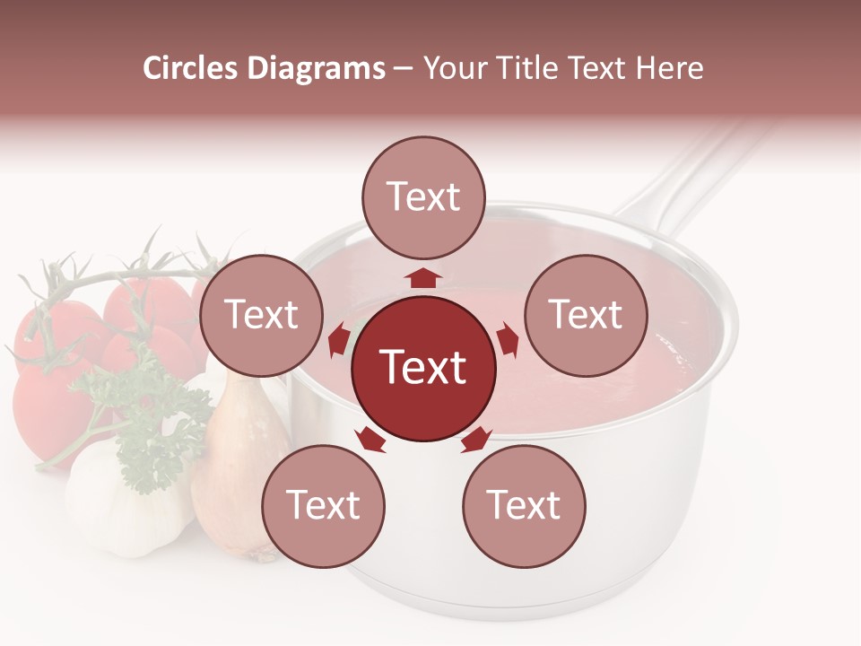 A Pot Of Tomato Soup Next To Some Vegetables PowerPoint Template