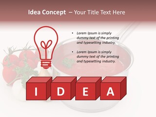 A Pot Of Tomato Soup Next To Some Vegetables PowerPoint Template