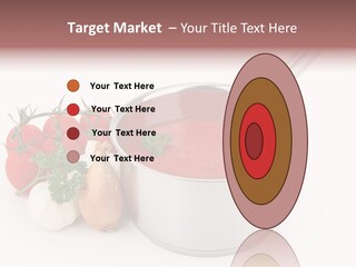 A Pot Of Tomato Soup Next To Some Vegetables PowerPoint Template