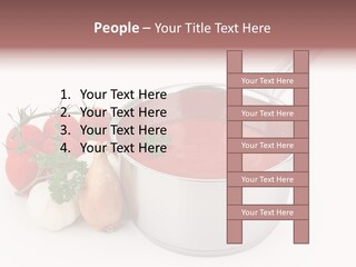 A Pot Of Tomato Soup Next To Some Vegetables PowerPoint Template