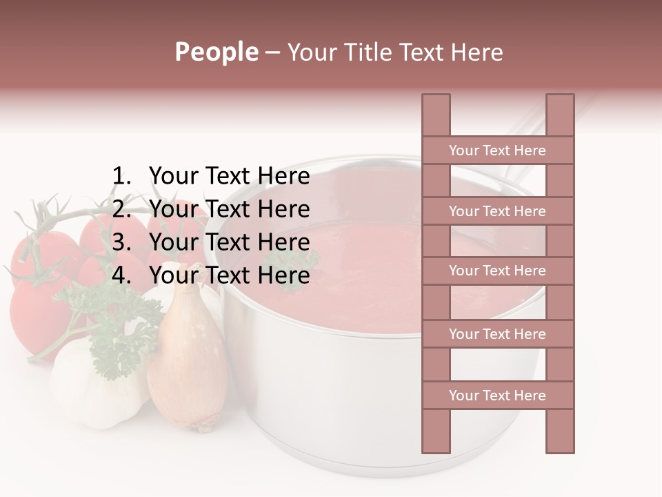 A Pot Of Tomato Soup Next To Some Vegetables PowerPoint Template
