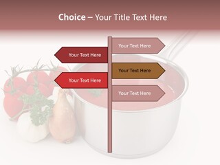 A Pot Of Tomato Soup Next To Some Vegetables PowerPoint Template