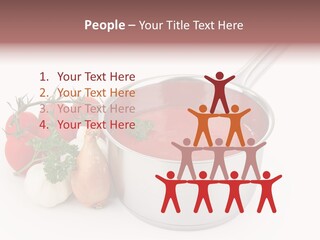 A Pot Of Tomato Soup Next To Some Vegetables PowerPoint Template