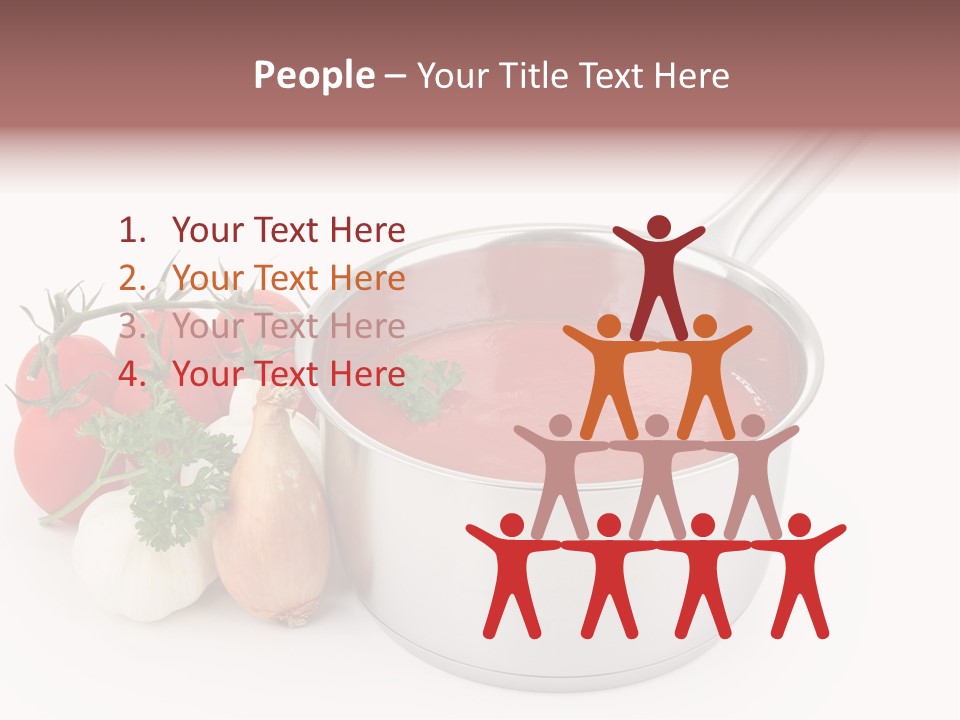 A Pot Of Tomato Soup Next To Some Vegetables PowerPoint Template