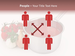 A Pot Of Tomato Soup Next To Some Vegetables PowerPoint Template