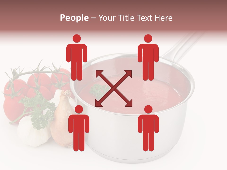 A Pot Of Tomato Soup Next To Some Vegetables PowerPoint Template