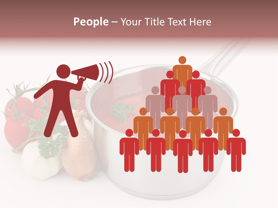 A Pot Of Tomato Soup Next To Some Vegetables PowerPoint Template