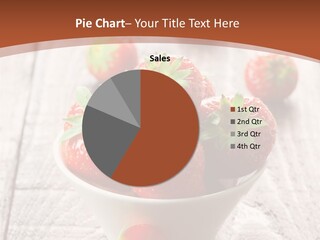 A Bowl Of Strawberries On A Wooden Table PowerPoint Template