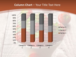 A Bowl Of Strawberries On A Wooden Table PowerPoint Template