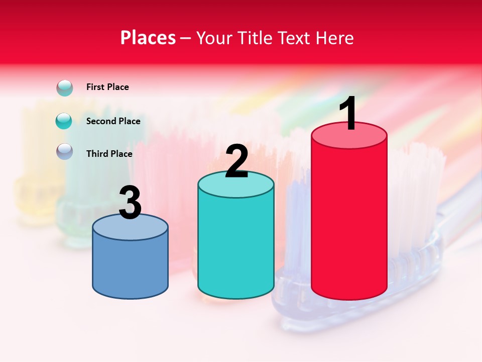 A Group Of Toothbrushes Sitting Next To Each Other PowerPoint Template