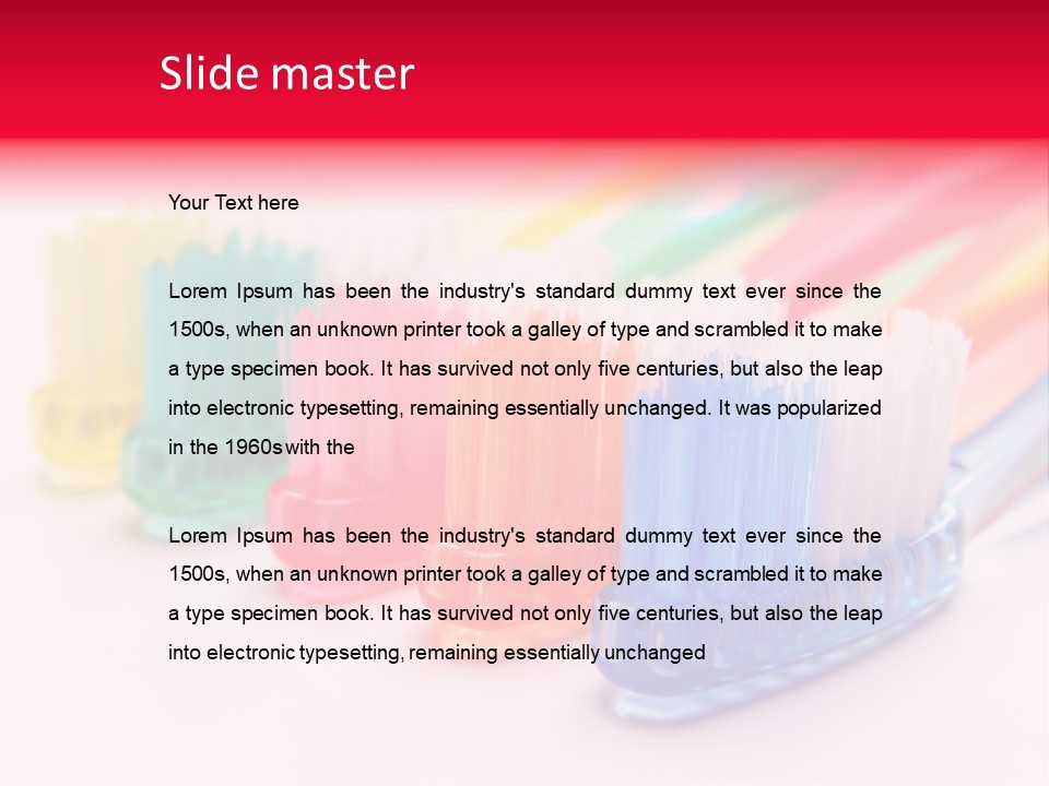 A Group Of Toothbrushes Sitting Next To Each Other PowerPoint Template