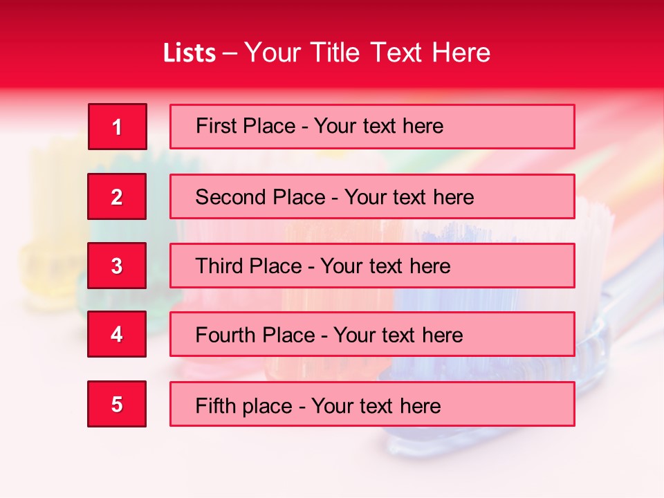 A Group Of Toothbrushes Sitting Next To Each Other PowerPoint Template