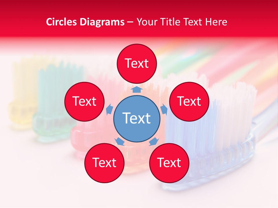 A Group Of Toothbrushes Sitting Next To Each Other PowerPoint Template