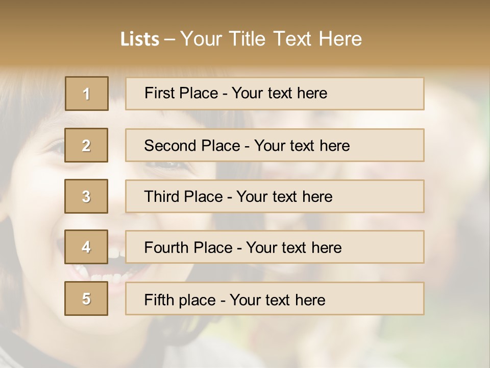 A Group Of Children Are Smiling For The Camera PowerPoint Template