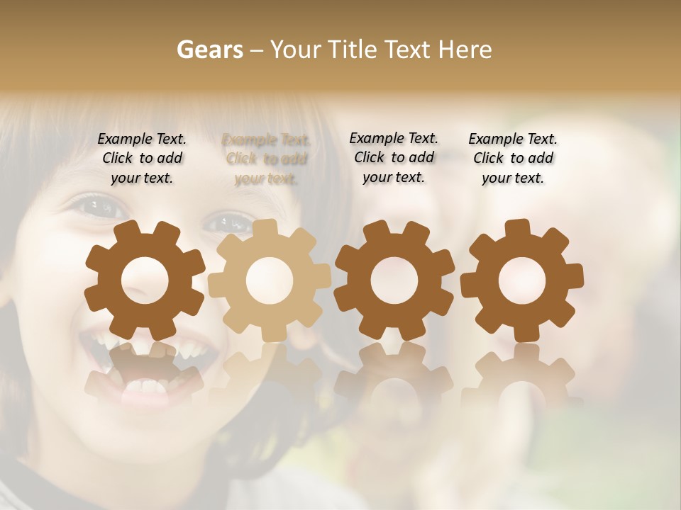 A Group Of Children Are Smiling For The Camera PowerPoint Template