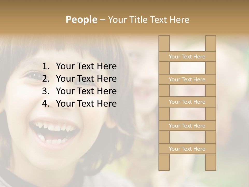 A Group Of Children Are Smiling For The Camera PowerPoint Template