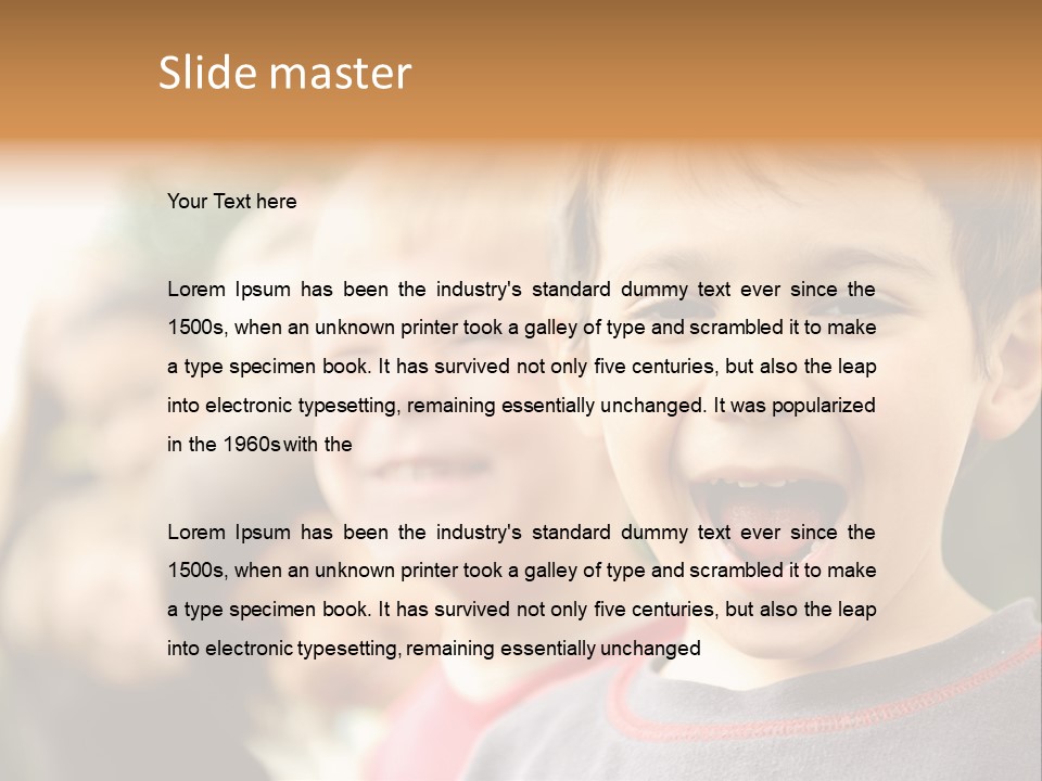 A Group Of Children With Their Mouths Open PowerPoint Template