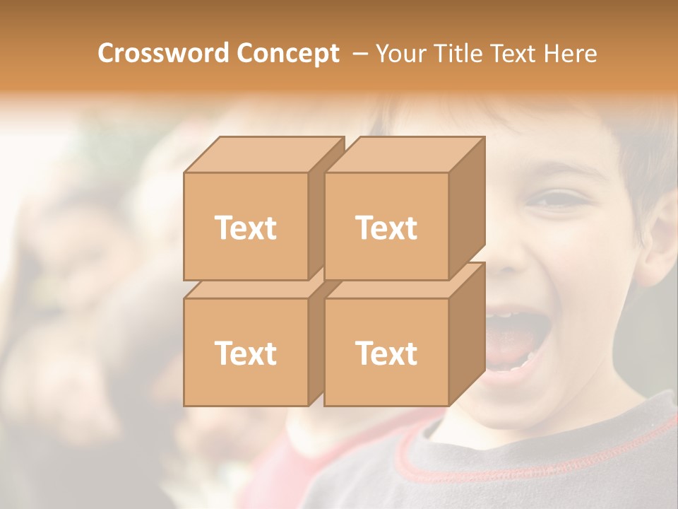 A Group Of Children With Their Mouths Open PowerPoint Template
