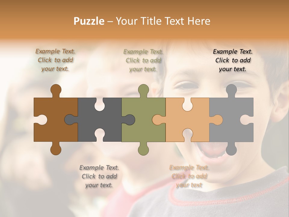 A Group Of Children With Their Mouths Open PowerPoint Template