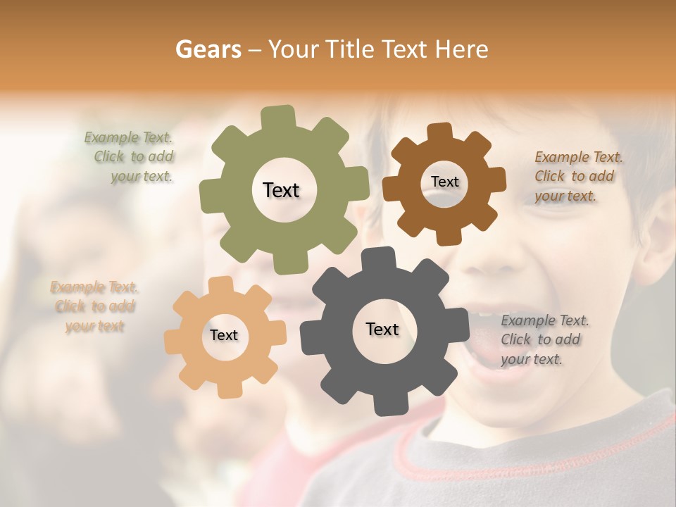 A Group Of Children With Their Mouths Open PowerPoint Template